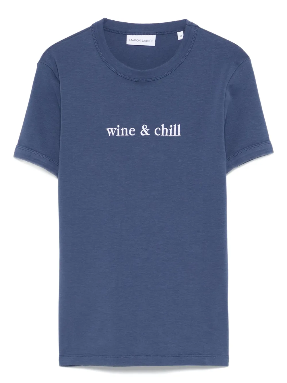 Maison Labiche embroidered-detail cotton T-shirt | Blue | Image 1