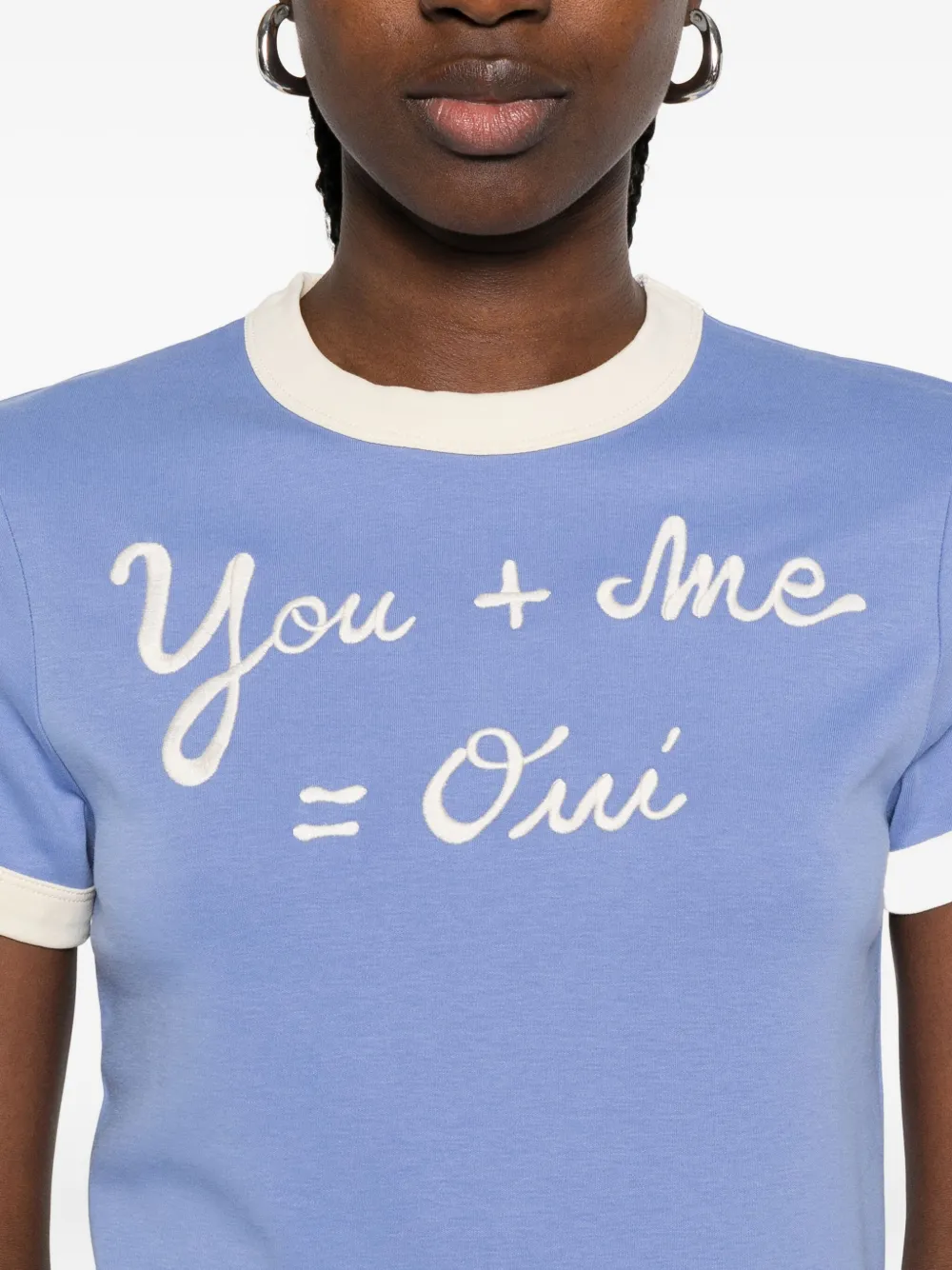 Maison Labiche T-shirt met geborduurd detail Blauw