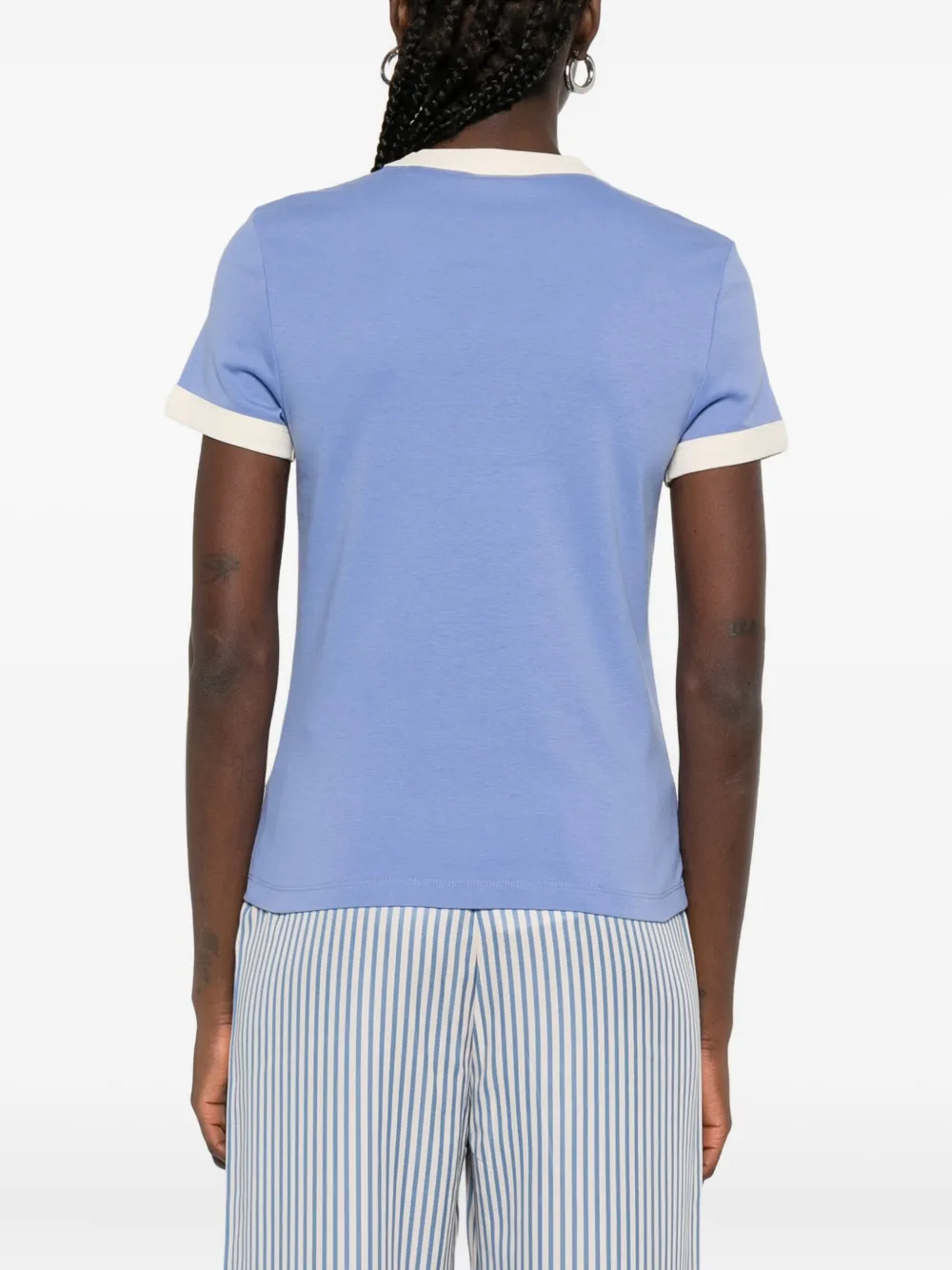 Maison Labiche T-shirt met geborduurd detail Blauw