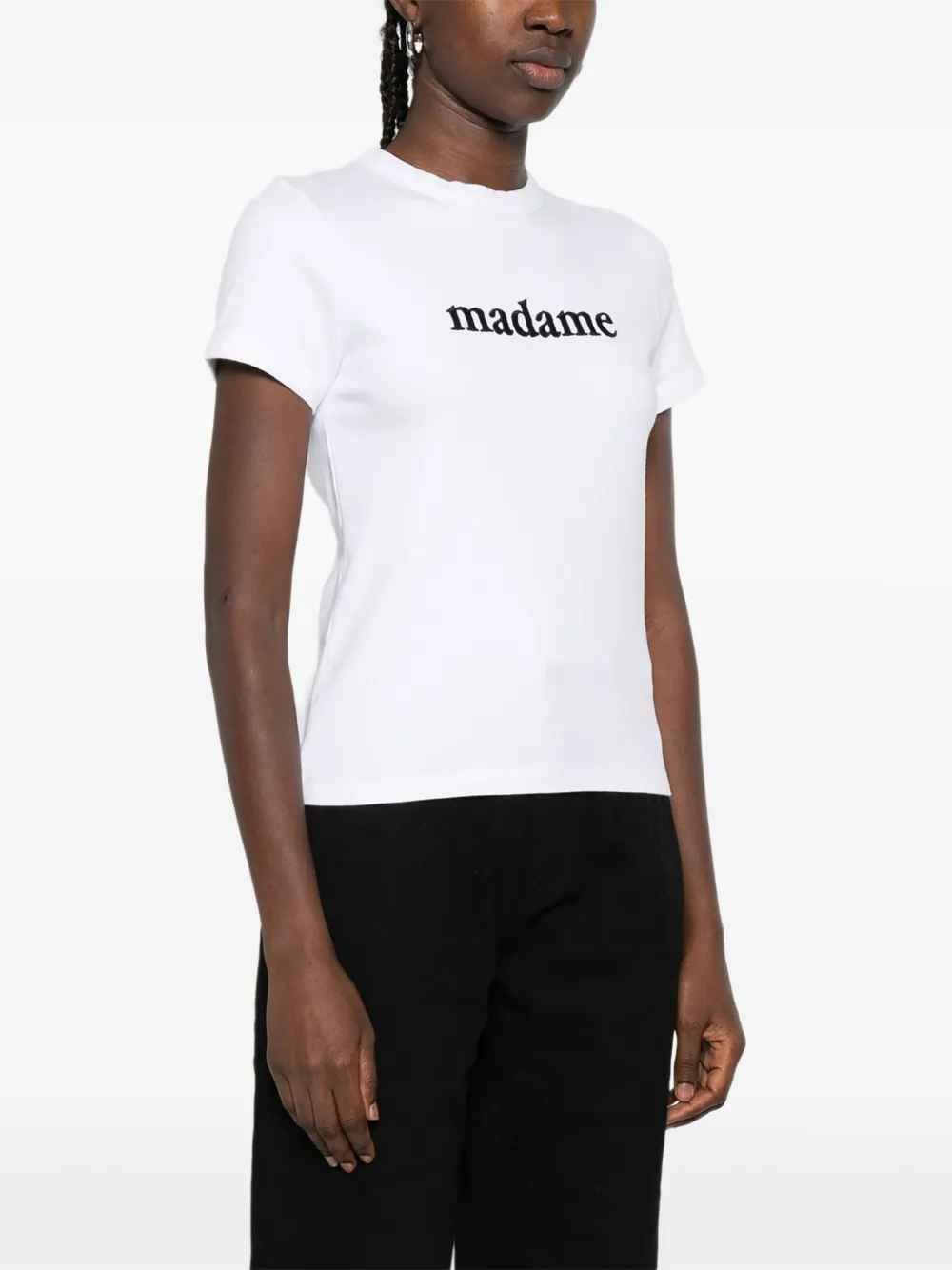 Maison Labiche T-shirt met geborduurd detail Wit