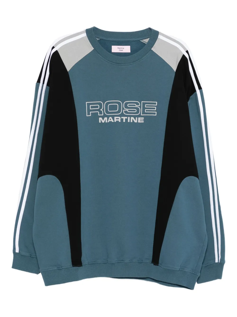 Martine Rose panelled striped sweatshirt Blauw