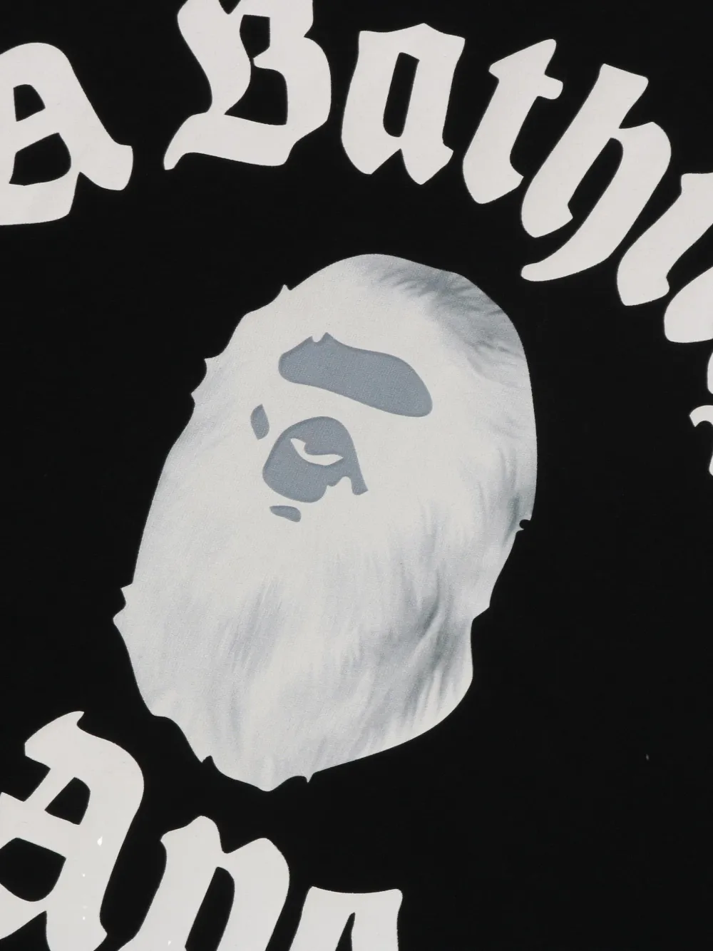 A BATHING APE ape-head college-style T-shirt - Zwart