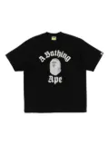 A BATHING APE® ape-head college-style T-shirt - Black