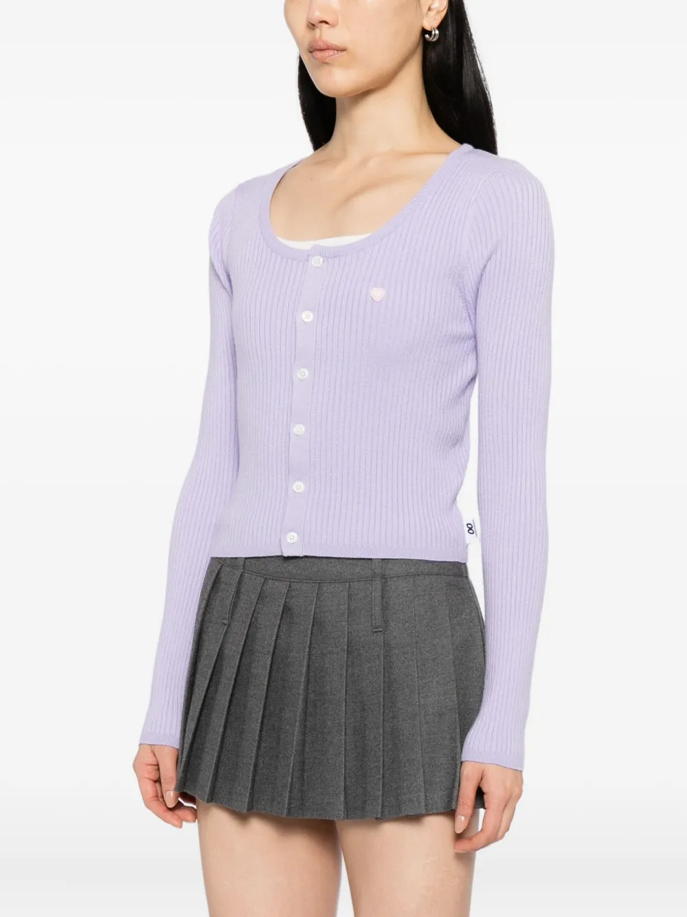 Chocoolate Logo-badge Top Cardigan Set In Purple