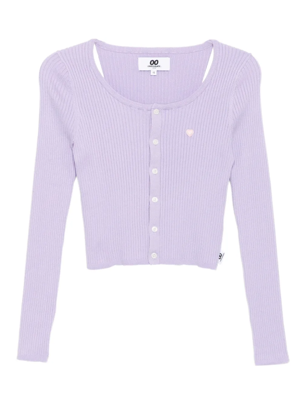 Chocoolate Logo-badge Top Cardigan Set In Purple