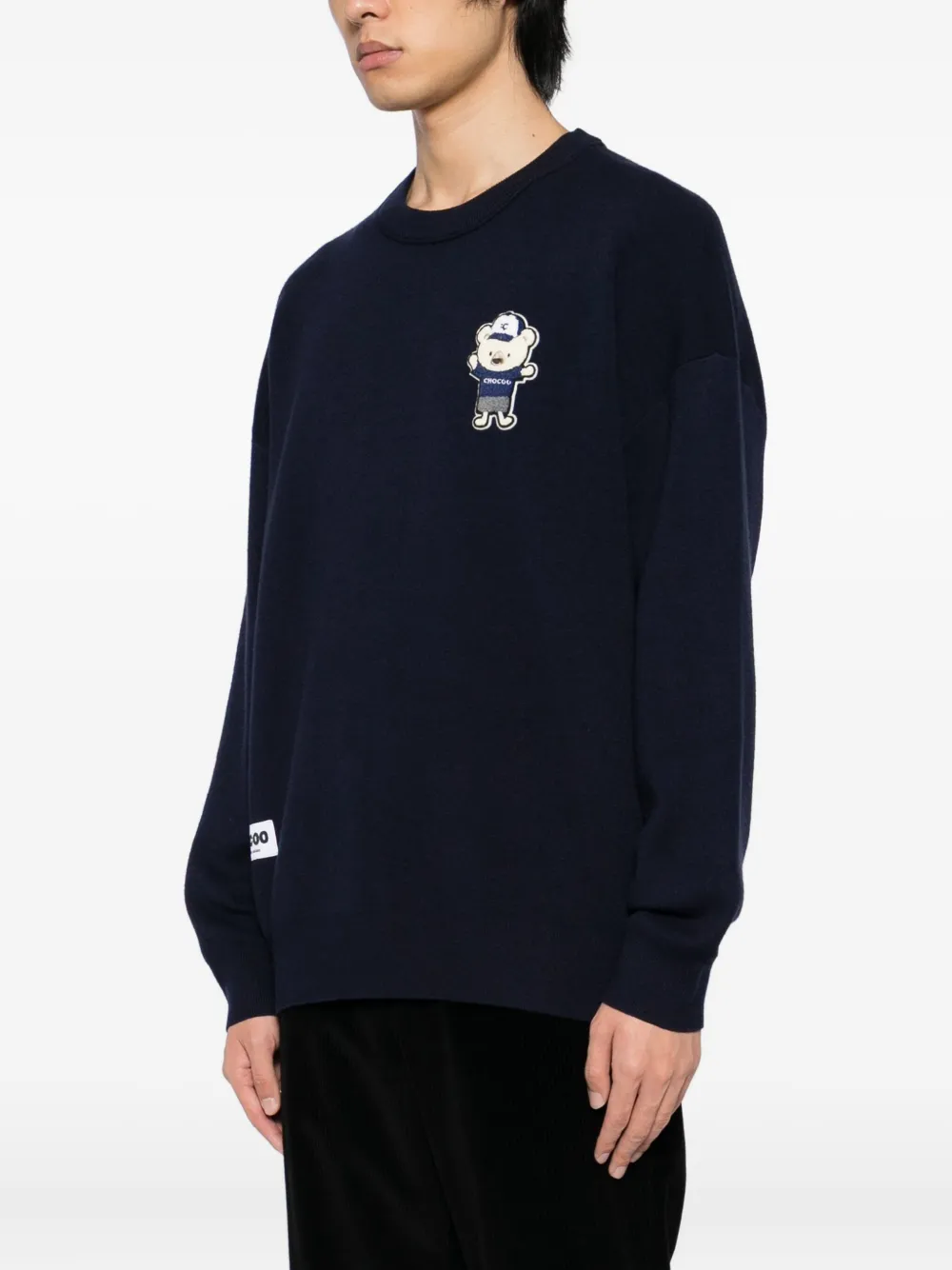 Chocoolate Bear-embroidered Jumper In Blue
