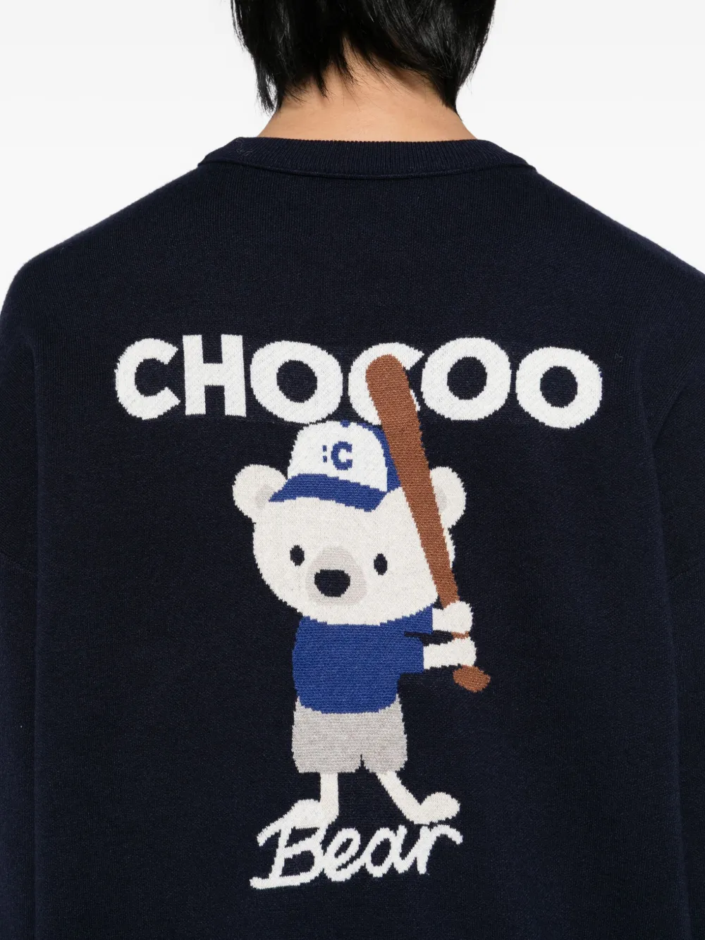 Chocoolate Bear-embroidered Jumper In Blue