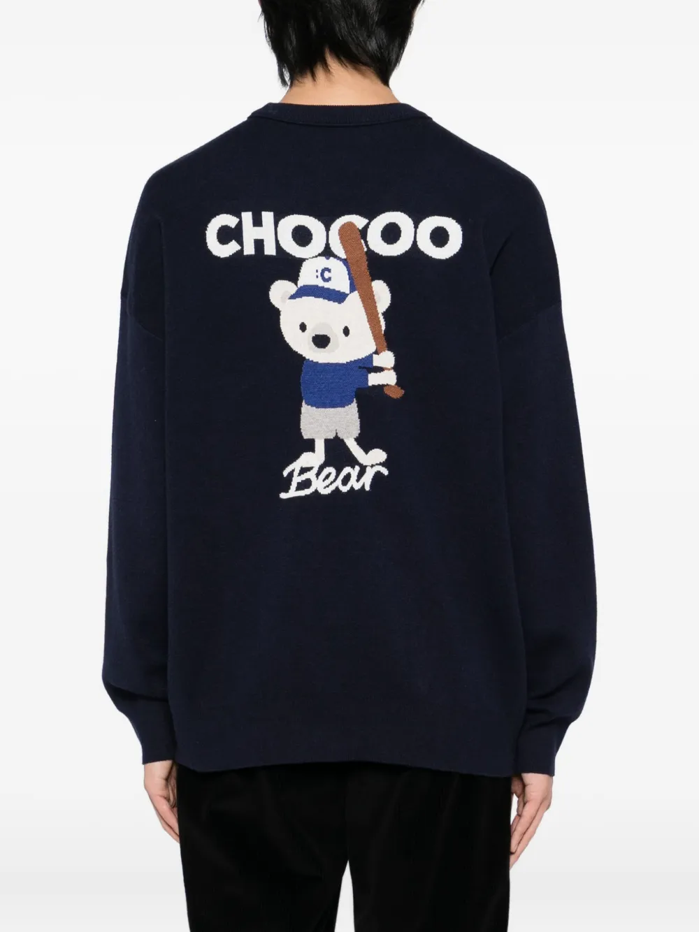 Chocoolate Bear-embroidered Jumper In Blue