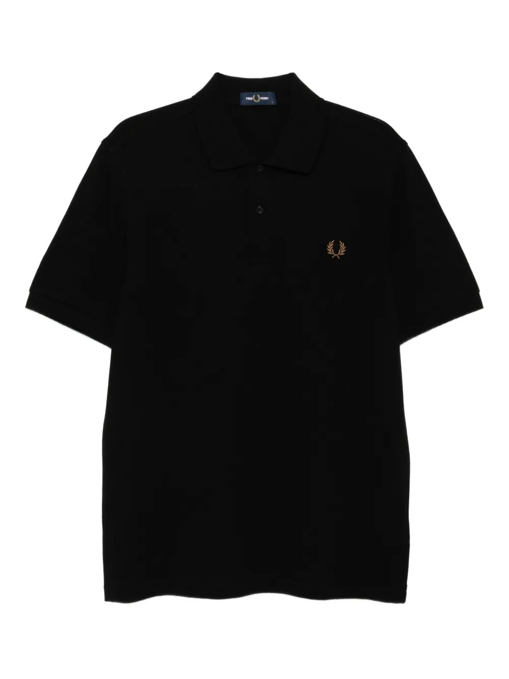 Fred Perry logo-embroidered polo shirt Zwart