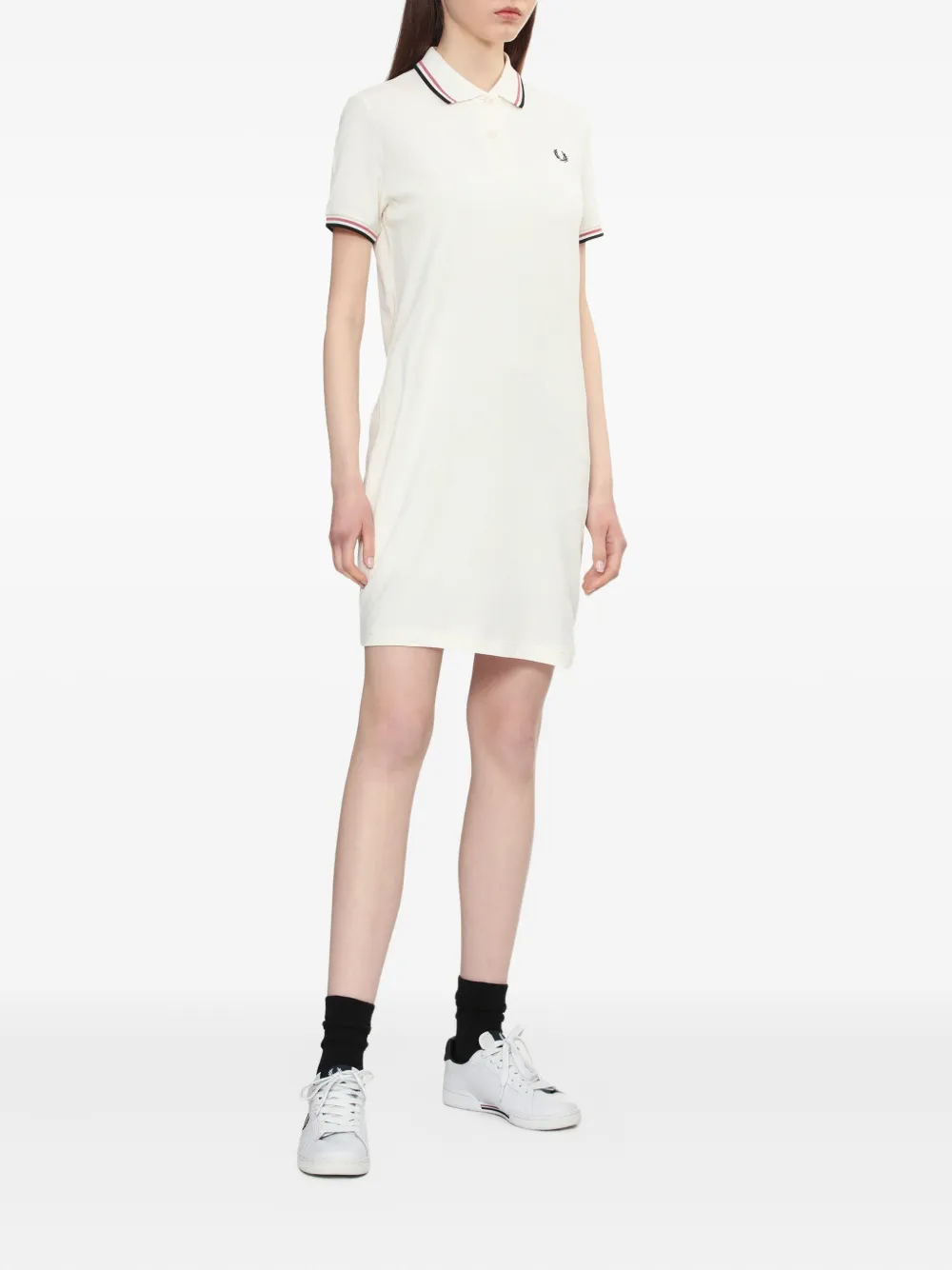 Fred Perry tipped collar polo mini dress - Beige