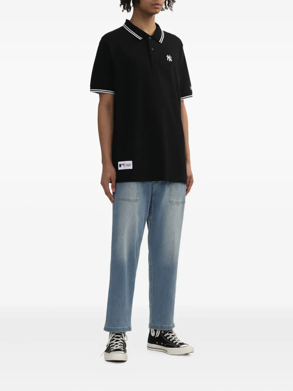 NEW ERA CAP tipped-collar logo polo shirt - Zwart