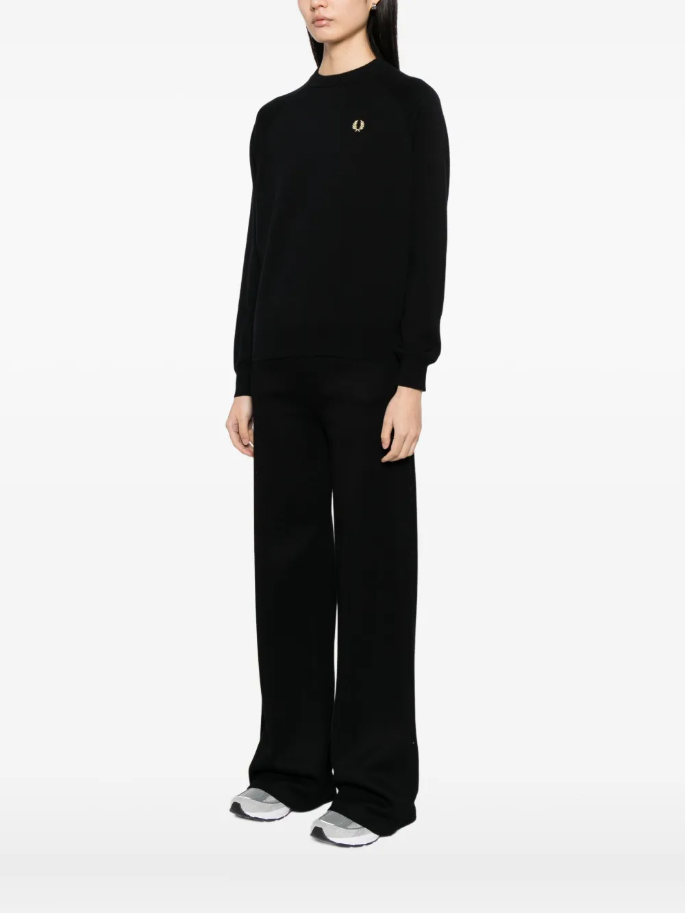 Fred Perry Trui met geborduurd logo Zwart