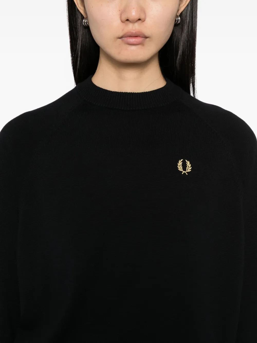 Fred Perry Trui met geborduurd logo Zwart