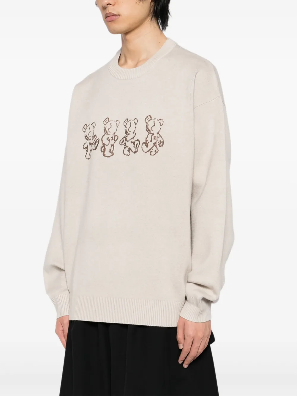 izzue Trui met beerprint Beige