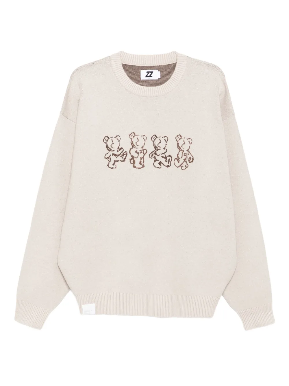 izzue bear-print jumper | Neutrals | Image 1