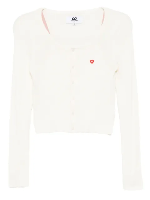 CHOCOOLATE logo-embroidered top cardigan set