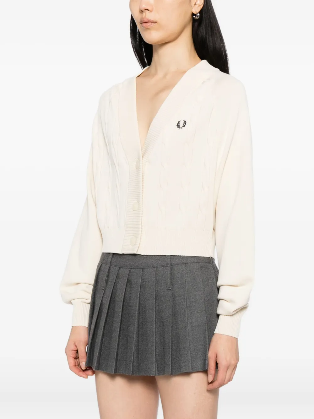 Fred Perry Kabelgebreid vest Beige