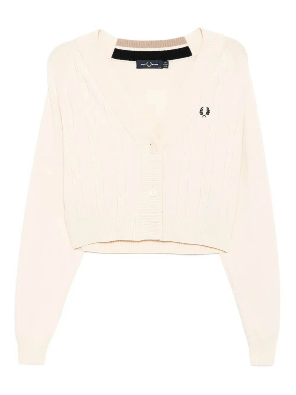 Fred Perry cable-knit cardigan | Neutrals | Image 1