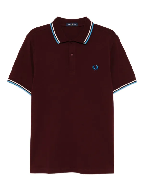 Fred Perry logo-embroidered Polo Shirt Red FARFETCH IN