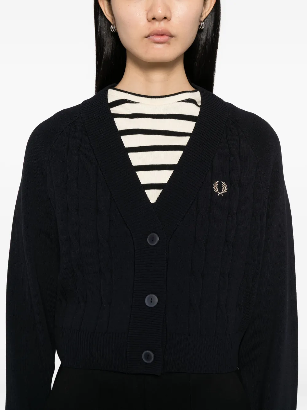 Fred Perry Kabelgebreid vest Blauw