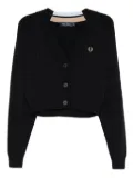 Fred Perry cable-knit cropped cardigan - Blue