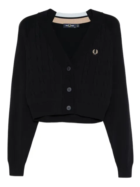 Fred Perry cable-knit cropped cardigan
