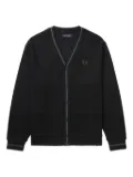 Fred Perry cotton logo-embroidered cardigan - Black