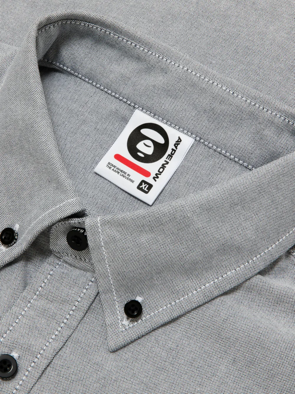 AAPE BY *A BATHING APE Overhemd met geborduurd logo Grijs