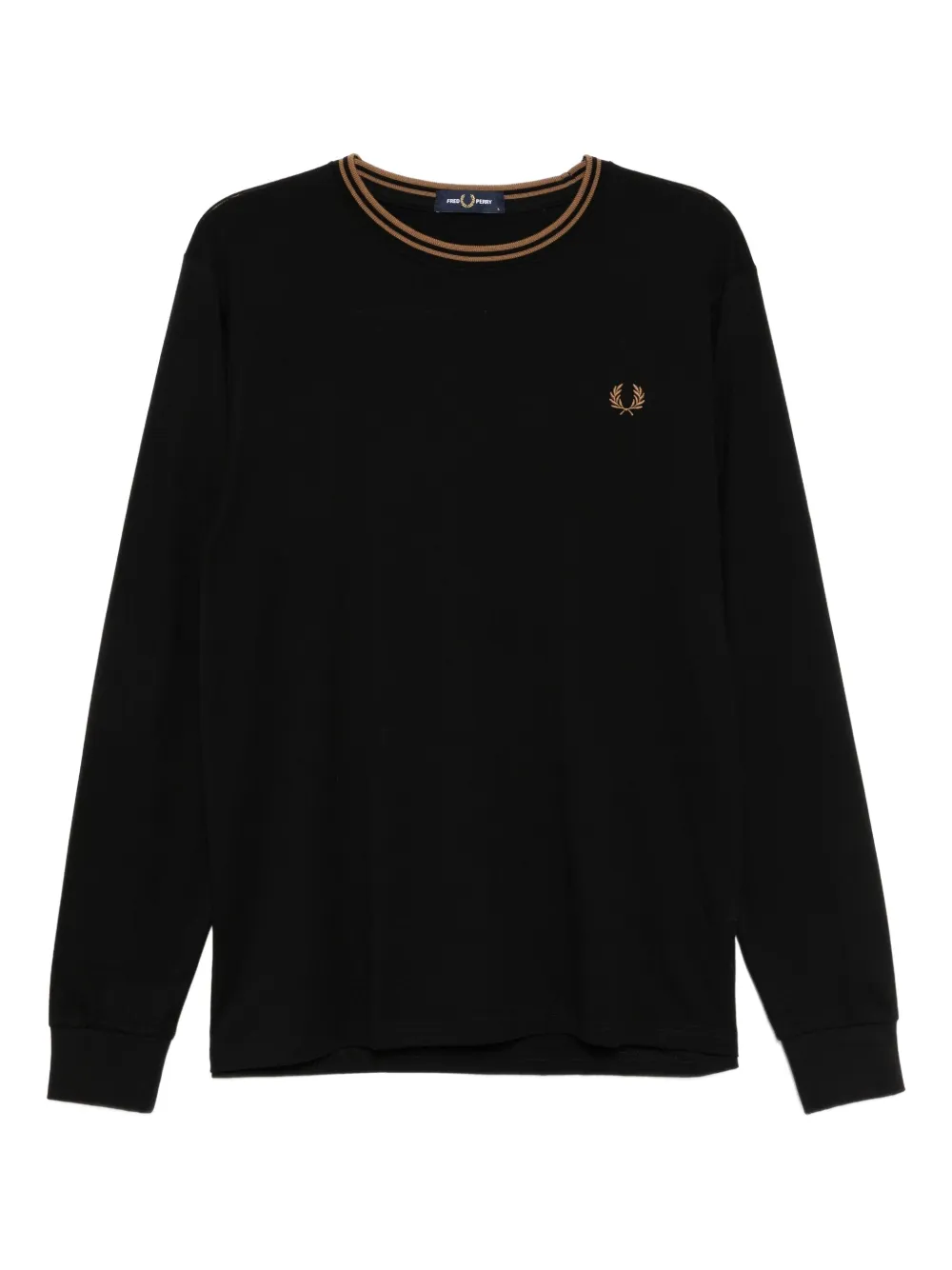 Fred Perry T-shirt met streep bij de hals Zwart