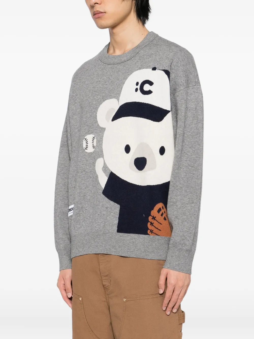 Chocoolate Bear-print Jumper In Gray