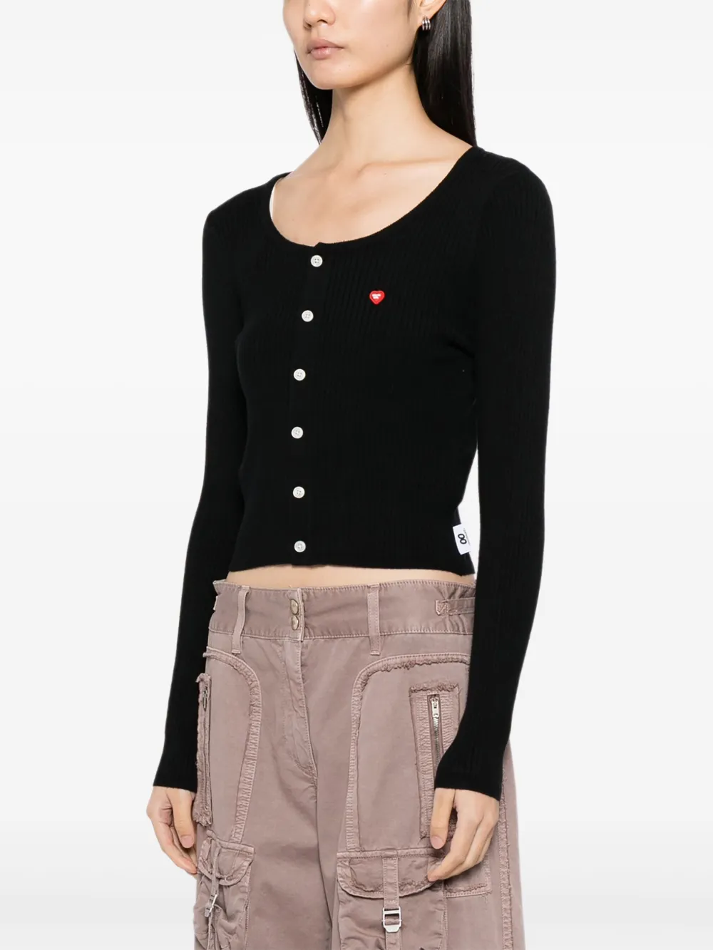 Chocoolate Logo-embroidered Top Cardigan Set In Black
