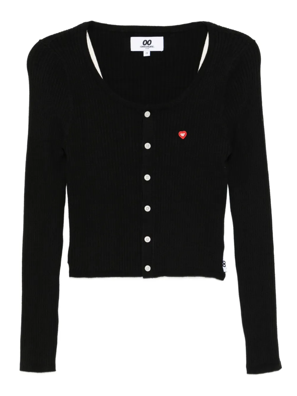 Chocoolate Logo-embroidered Top Cardigan Set In Black