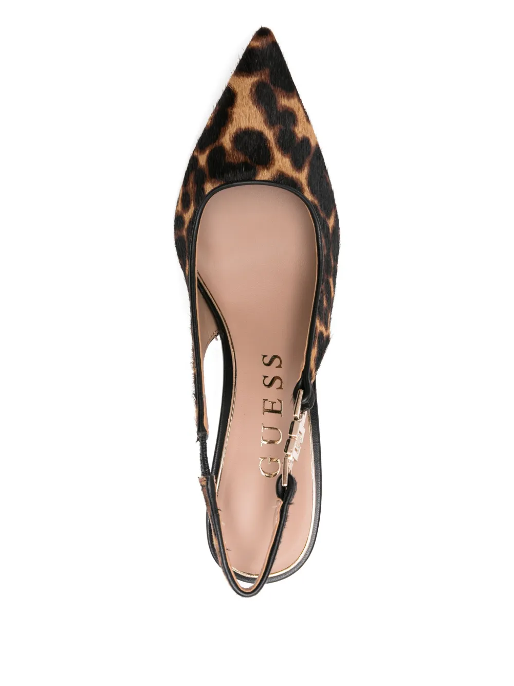 GUESS USA 85mm slingback leopard pumps Brown