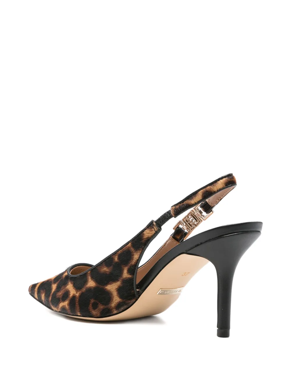 GUESS USA 85mm slingback leopard pumps Brown