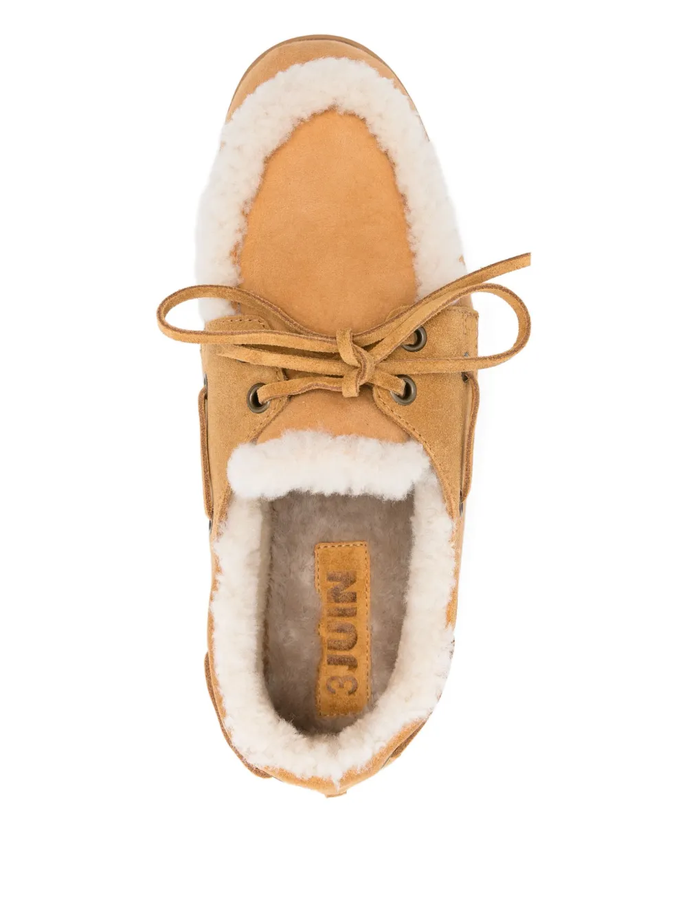 3juin Denver suede fur-trimmed loafers Brown