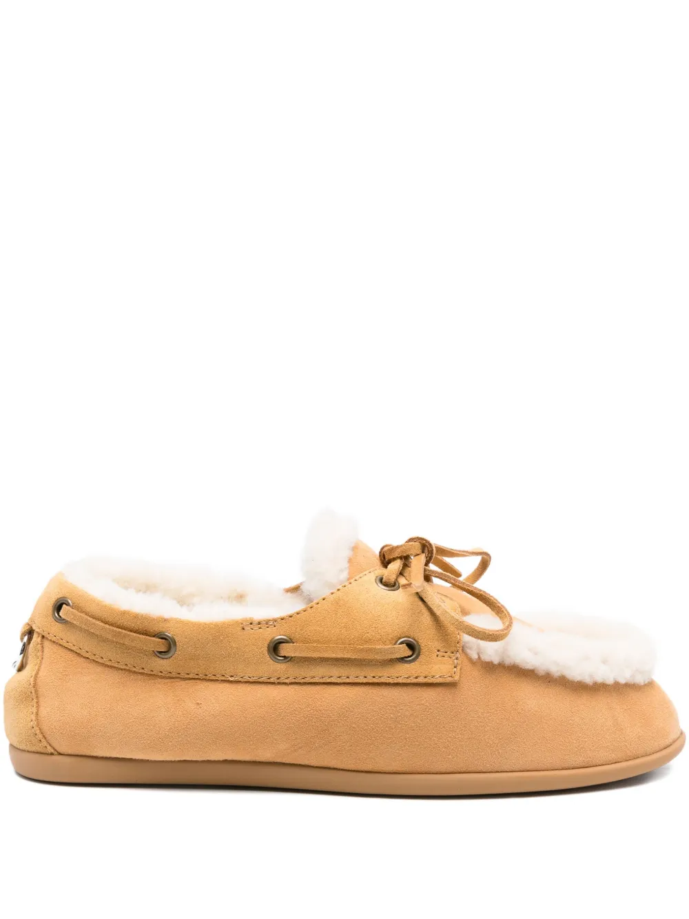3juin Denver suede fur-trimmed loafers Brown