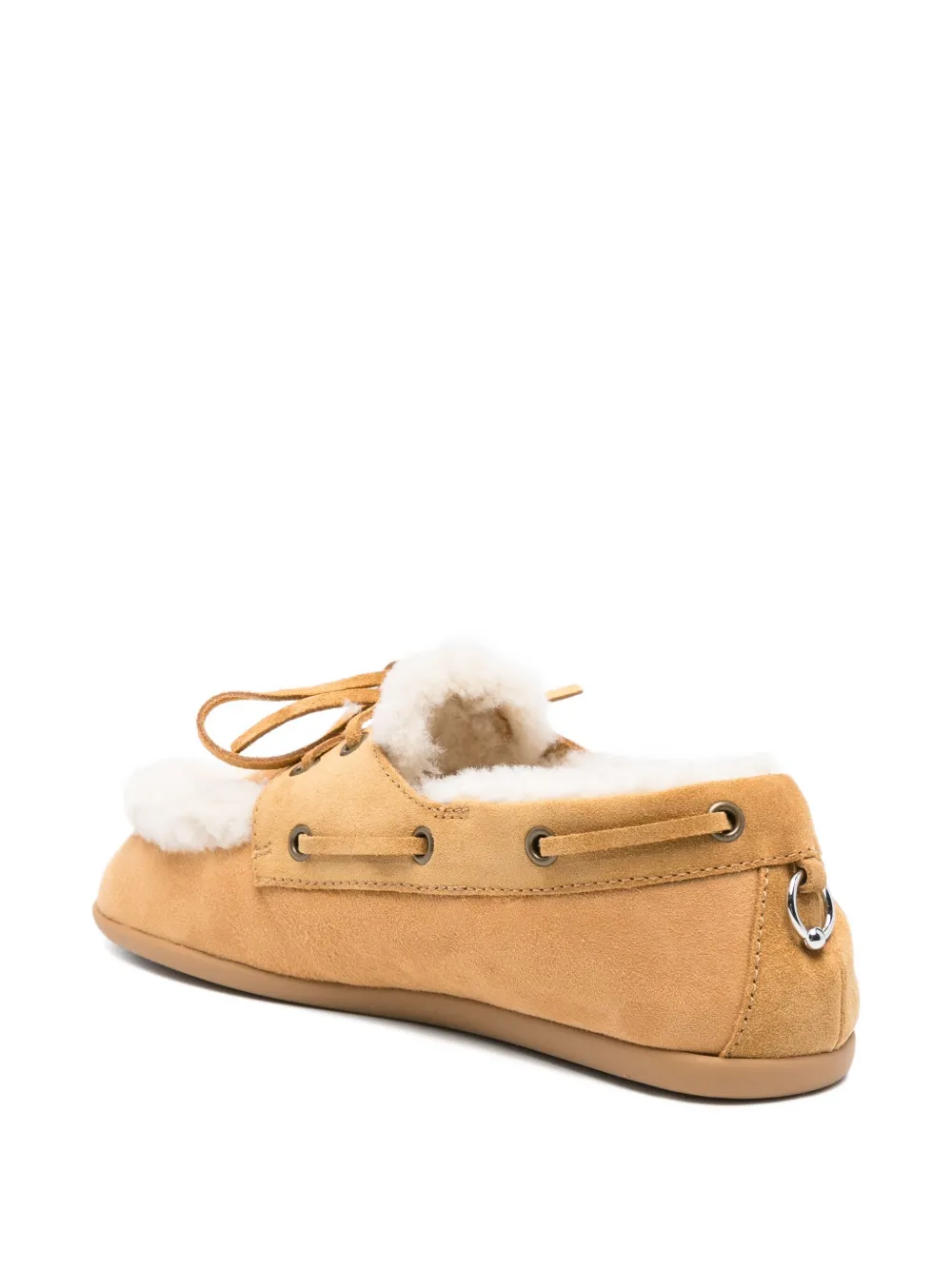 3juin Denver suede fur-trimmed loafers Brown