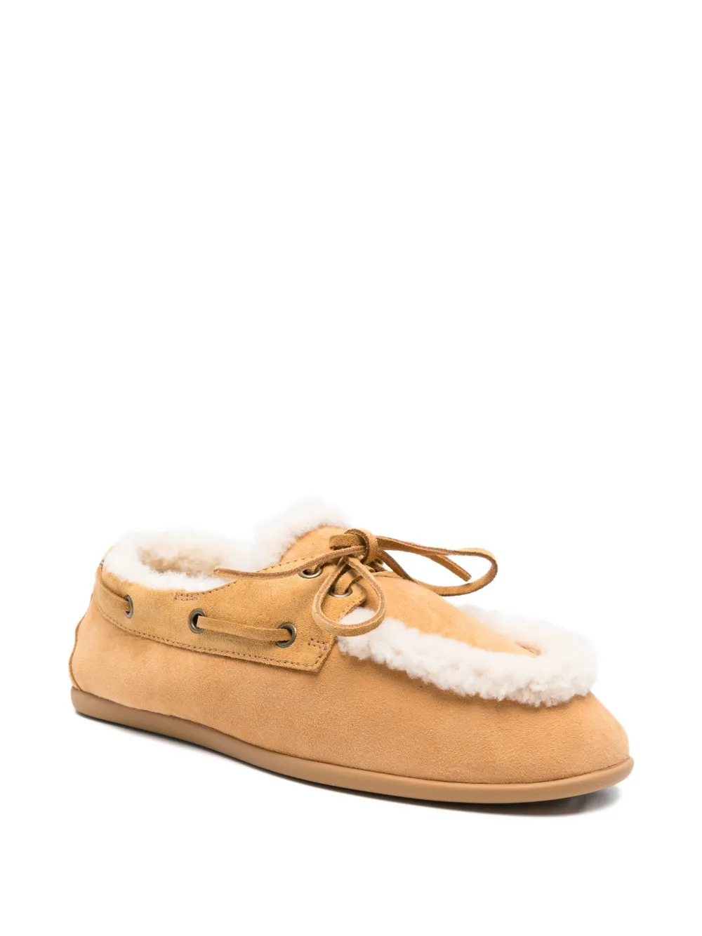 3juin Denver suede fur-trimmed loafers - Bruin