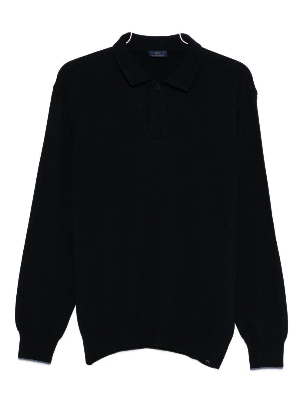 Paul & Shark Long-sleeve Polo Shirt In Black