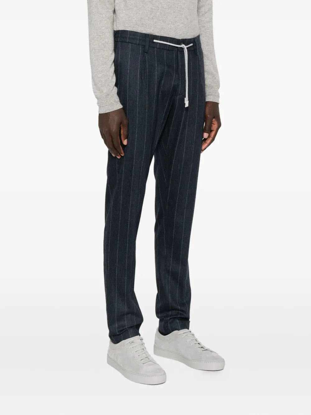 Eleventy Broek met trekkoord Blauw