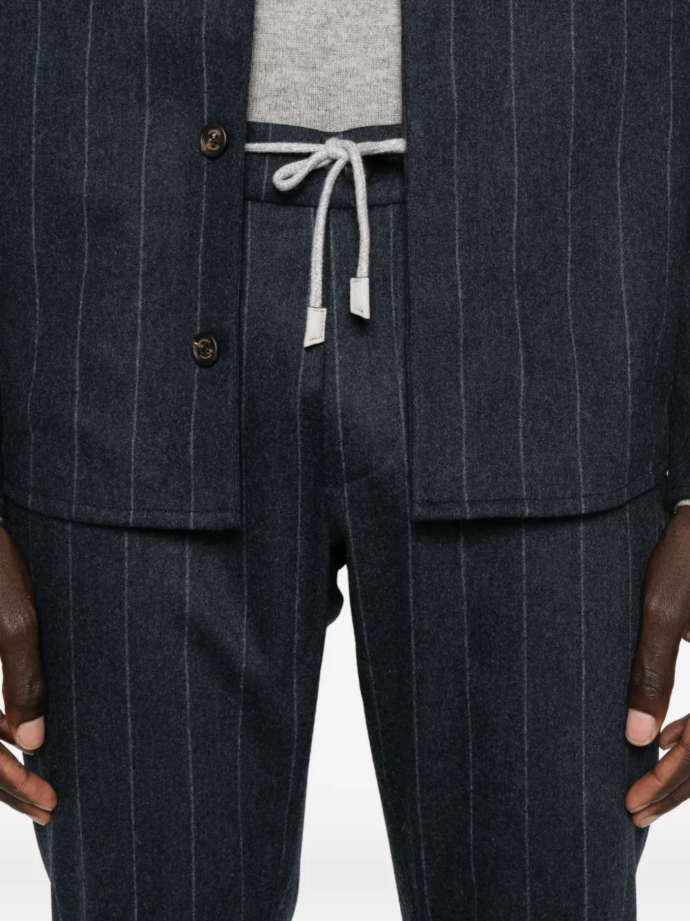 Eleventy Broek met trekkoord Blauw