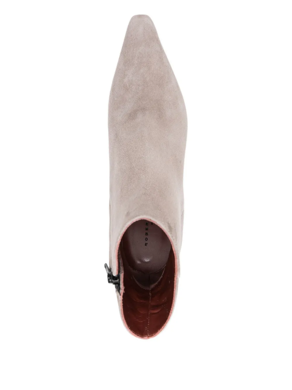 Roberto Festa Pointed-toe Suede Boots In Gray