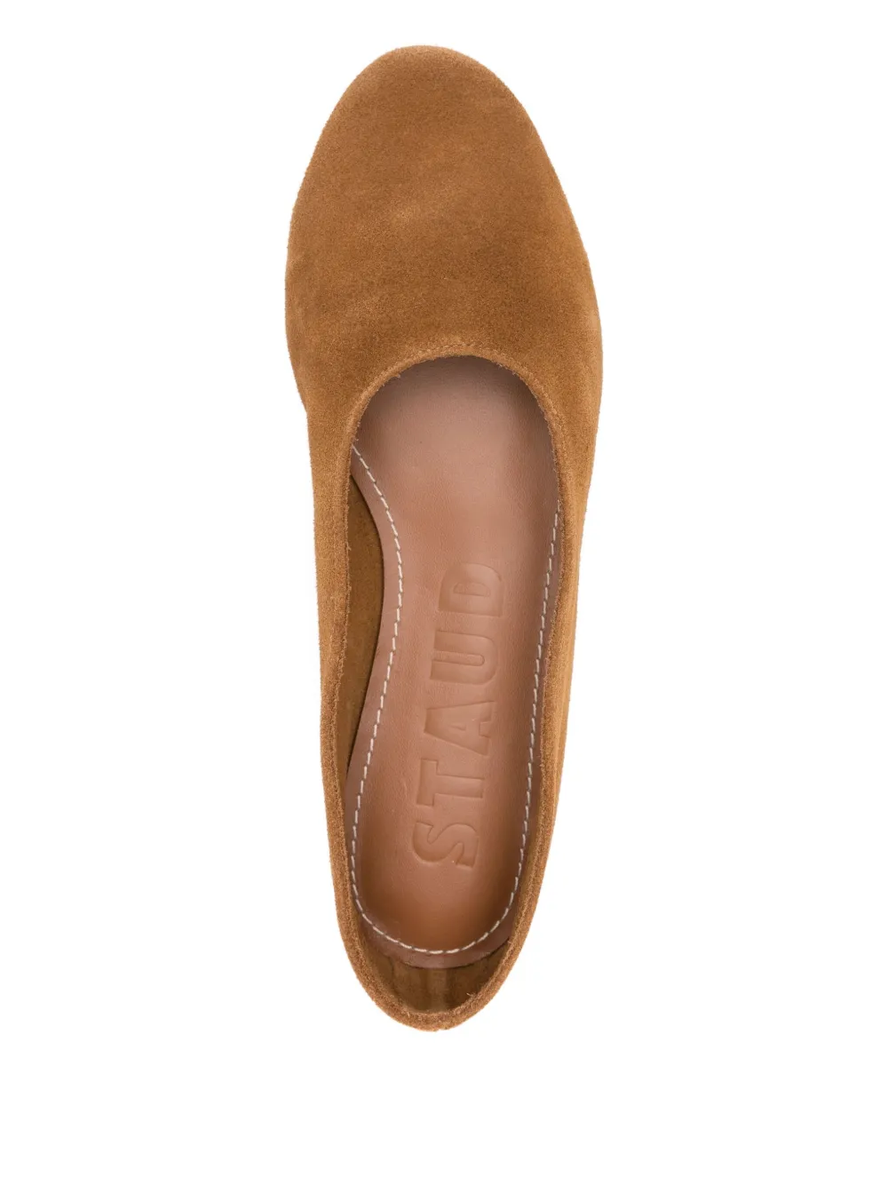 Staud Suede Ballet Flats In Brown