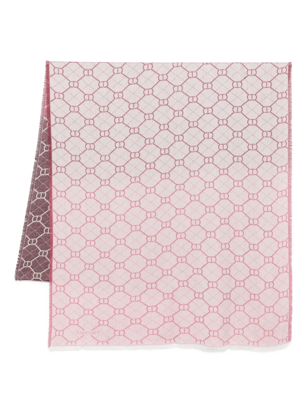 TWINSET monogram-patterned scarf - ピンク TWINSET monogram-patterned scarf - ピンク