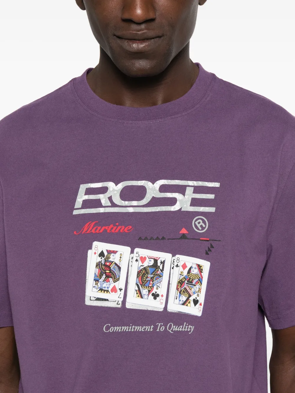Martine Rose T-shirt met speelkaartprint Paars