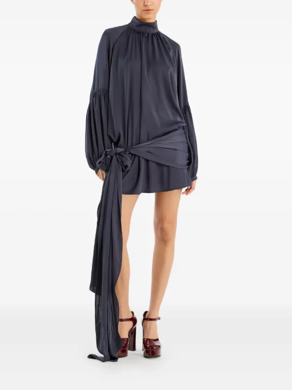 ROTATE BIRGER CHRISTENSEN Satin Tie Mini Dress | Blue | FARFETCH