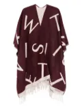 TWINSET alphabet-print fringed cape - Red