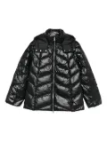 LIU JO quilted-pattern hooded jacket - Black