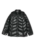 LIU JO quilted-pattern hooded jacket - Black