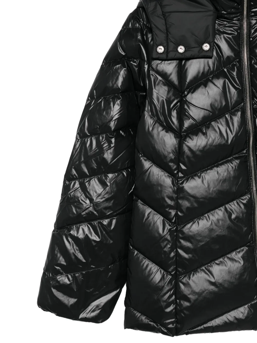 Quilted-Pattern Hooded Jacket